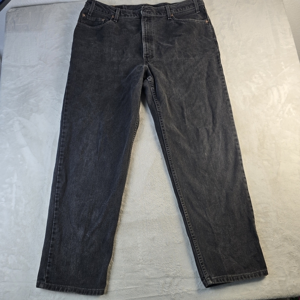 VTG Levis 550 Jeans Men FITS 40x32 Black MADE USA  Denim Relaxed Fit Grunge